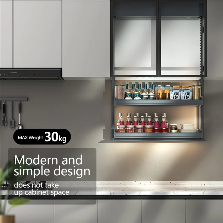 Kitchen Metal Double-layer Electric Lift Cabinet